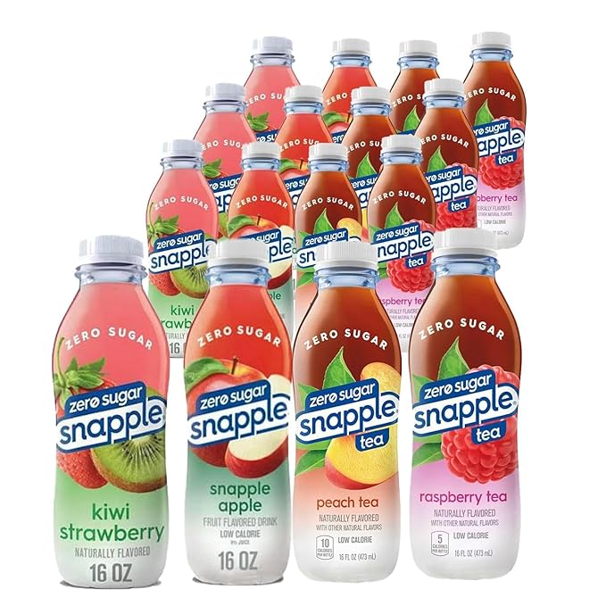 Variety Pack Zero All Natural Iced Tea16 fl oz recycled plastic bottle Pack of 17