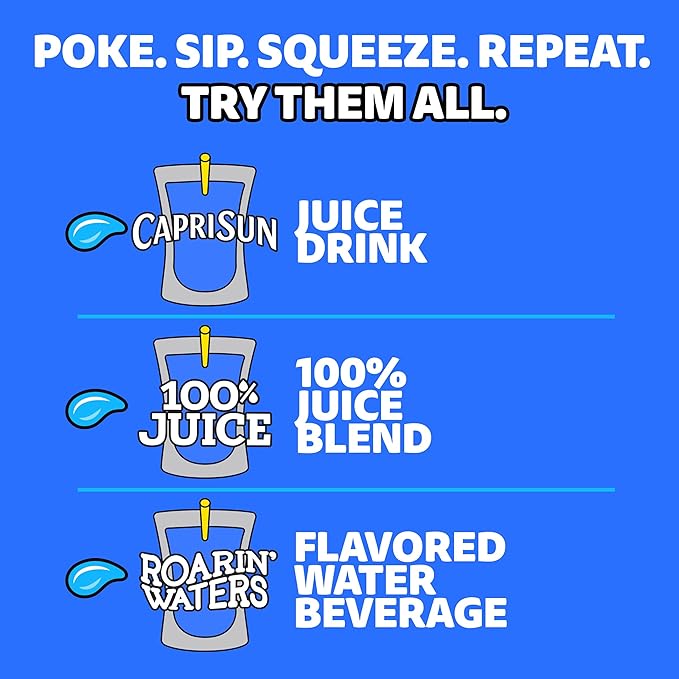 Capri Sun Tropical Punch Naturally Flavored Juice Drink Blend 40 ct Pack 4 Boxes of 10 Pouches
