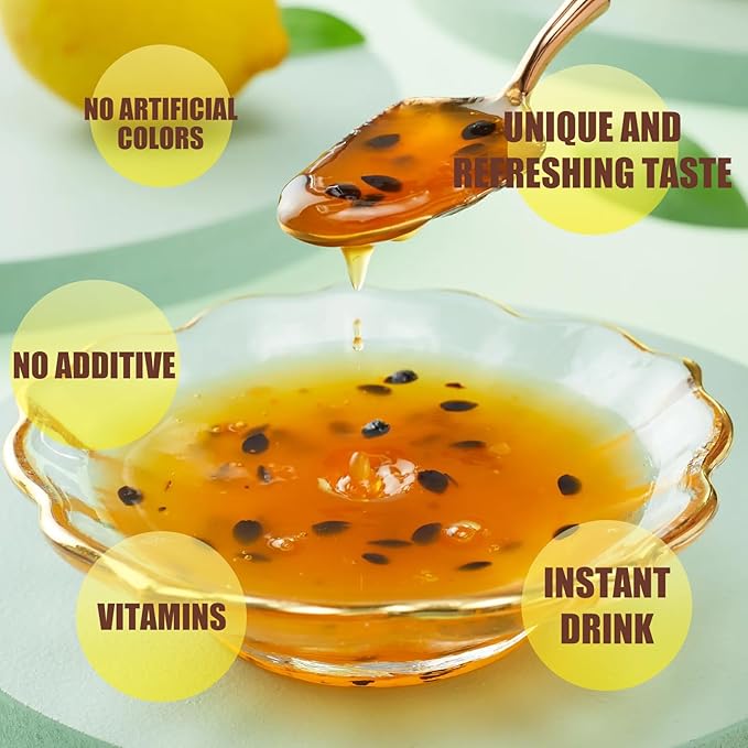 Apexy Authentic Korean Honey Passion Fruit Tea Passionfruit Puree  Just Add Hot Water Gourment Blend for Smoothies Cocktails Desserts and Spread No Artificial Colors Versatile and Natural Deligh