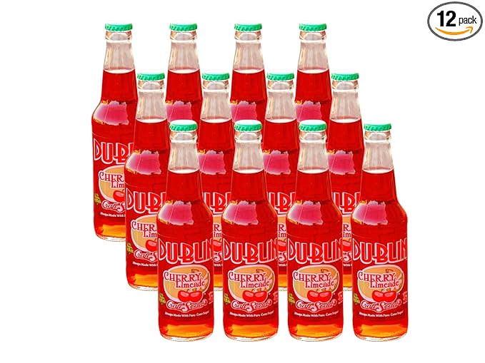 Dublin Bottling Works Craft Soda Pure Cane Sugar Made in Texas – Assorted 12-Pack – Premium Small-Batch Soda Gluten-Free Retro Artisanal Beverages (12 Pack Cherry Limeade)