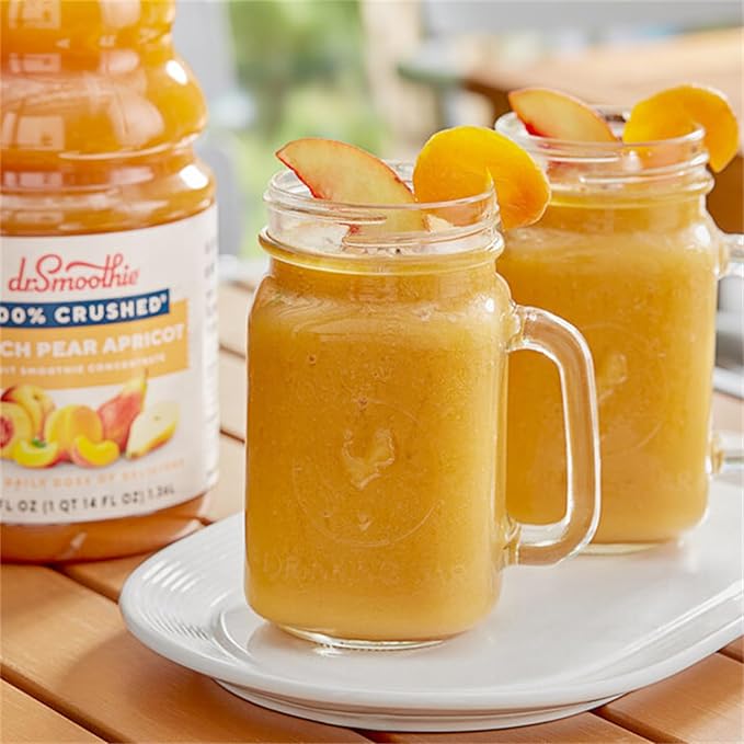 100% Crushed Peach Pear Apricot Fruit Smoothie Mix 46 fl. oz. WS-103DR100PEAA-NF