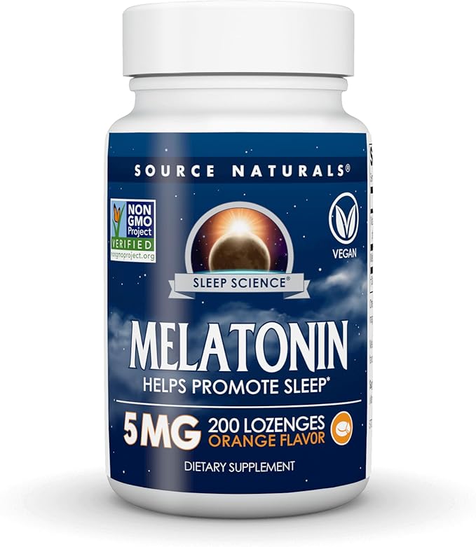 Source Naturals Sleep Science Melatonin Helps Promote Sleep* - 5 mg - 200 Orange Flavored Vegan Lozenges