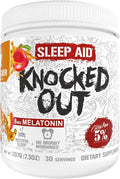 5% Nutrition Rich Piana Knocked Out Natural Sleep Aid | Post-Workout Recovery &amp Deep Sleep Supplement | GABA Melatonin Chamomile Tyrosine 5-HTP &amp More | 7.3 oz 30 Servings (Apple Cider)