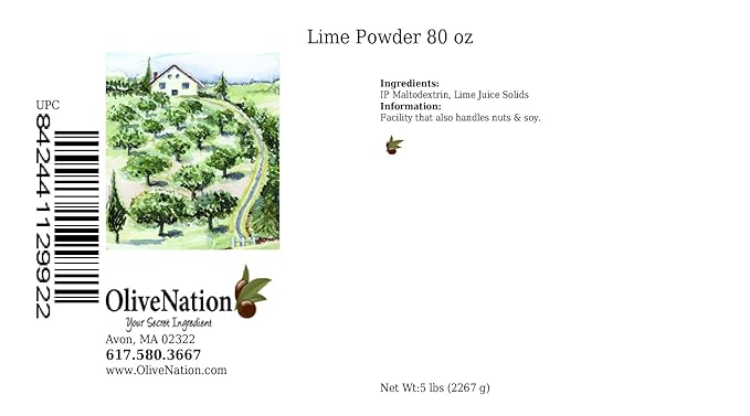 OliveNation Lime Juice Powder Non-GMO Gluten Free Vegan - 80 ounces