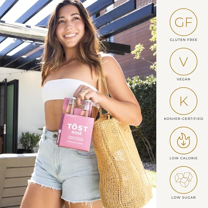 TÖST Rosé All-Natural Non-Alcoholic Sparkling Beverage 250 ML - 32 Pack