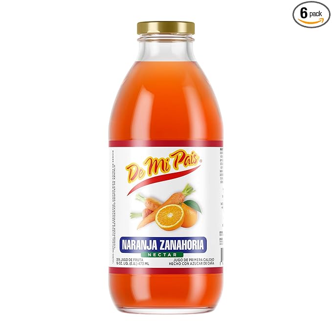 De Mi Pais Jugo de Fruta en Botella Naranja Zanahoria 16oz / Fruit Juice in Glass Bottle Orange Carrot 16oz (6)