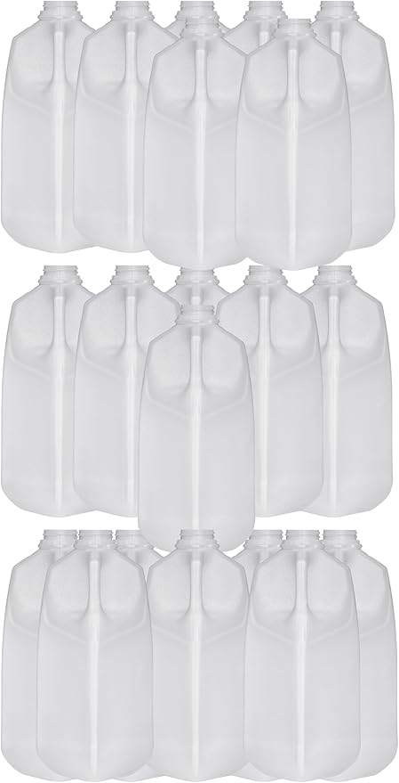 64 Oz Jugs Bottles (Pack Of 20 x 64 Oz Ea) With White Tamper Evident Screw Caps – Great for Homemade Juices Milk Smoothies Tea and Other Beverages - Food Grade BPA Free