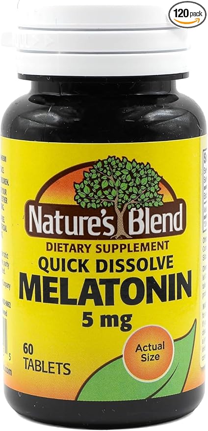 Nature's Blend Melatonin 5 mg - 60 Tablets Pack of 2