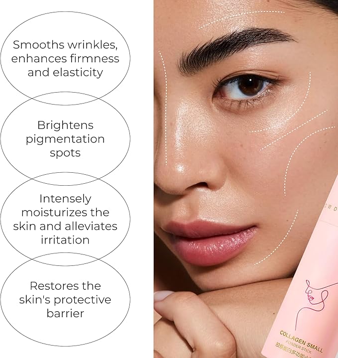 Compact Collagen Powder Stick – Firming &amp Rejuvenating Skincare Solution for Radiant Complexion – Nourishes Hydrates Smooths Wrinkles &amp Promotes Skin Vitality