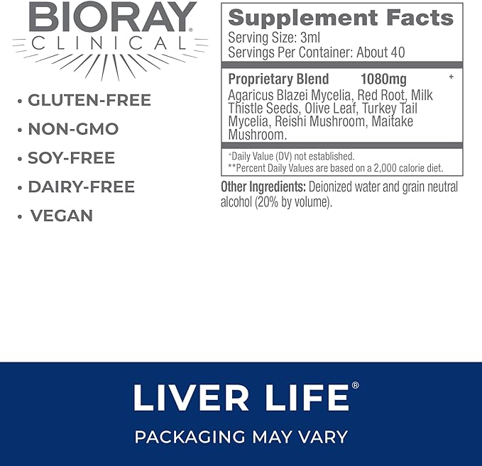 BIORAY Clinical Liver Life - 4 fl oz - Strengthens Liver Structure &amp Function - Non-GMO Vegetarian Gluten Free