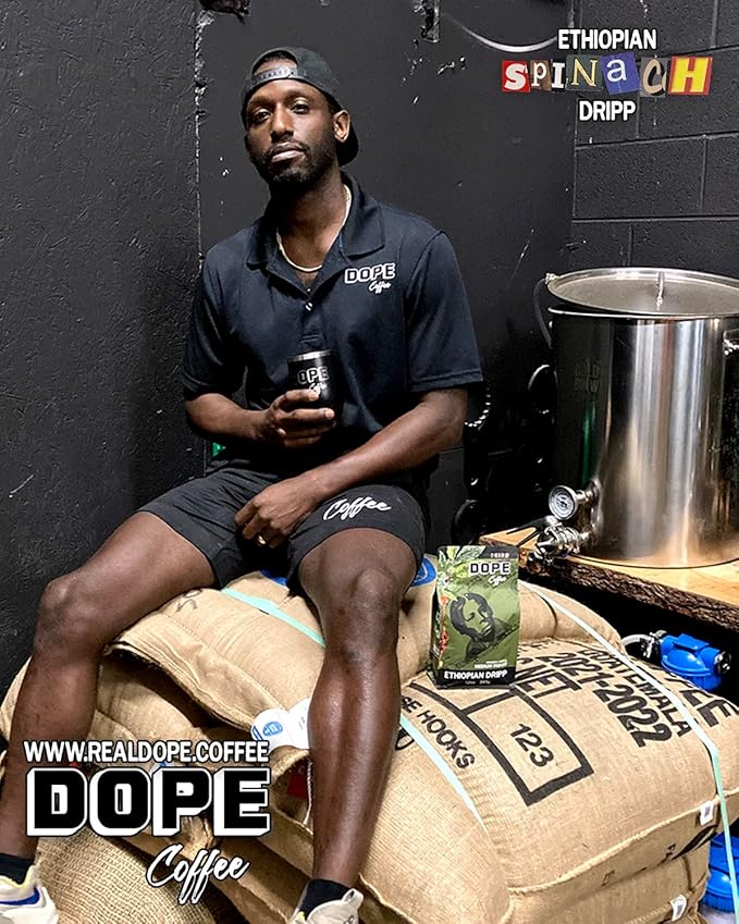 Dope Coffee Ethiopian Dripp Medium Roast Ground Coffee 12oz Sidamo Region 100% Arabica Coffee 12oz