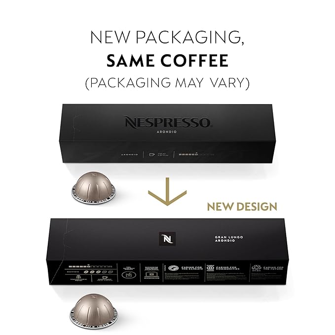 Nespresso Capsules Vertuo Arondio Gran Lungo Americano Medium Roast Coffee 30 Count Coffee Pods Brews 5.0oz.