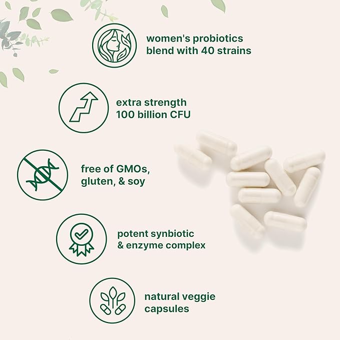 Micro Ingredients 8-in-1 Multi Collagen Powder &amp Women’s Probiotics 100 Billion CFU Veggie Capsules | 2 Pack | Hydrolyzed Peptides + Hyaluronic Acid &amp Vitamin C | 40 Strains + Cranberry &amp