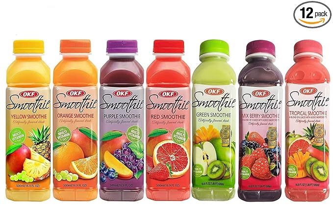 OKF Smoothie Multi Vitamin Premium New Drink 16.9 Fluid Ounce (7 Flavor Variety Pack 12 Pack)