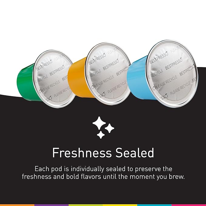Bestpresso Coffee for Nespresso Original Machine 120 pods Certified Genuine Espresso Flavored Pack Vanilla Pods Compatible with Nespresso Original 60 Days Satisfaction Guarantee