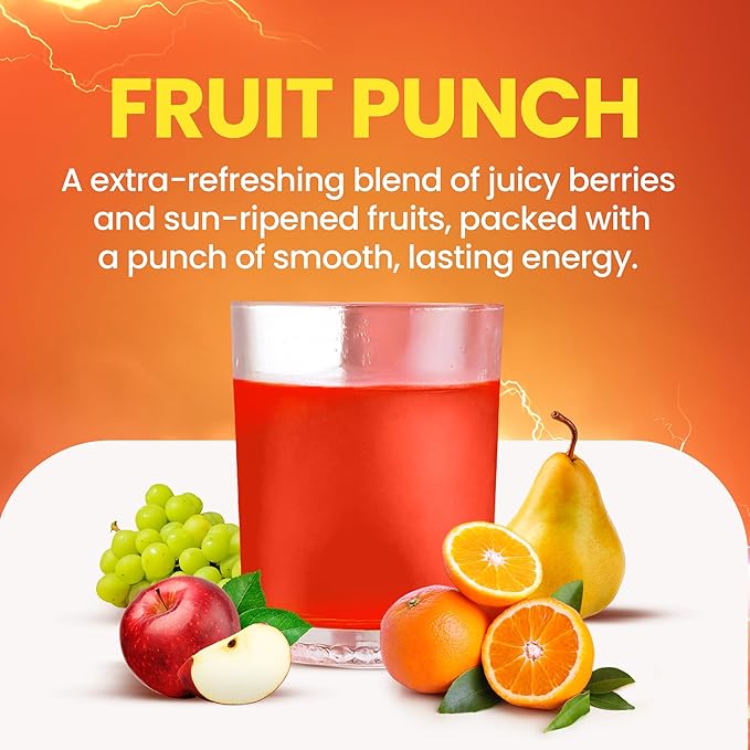Morning Buzz Energy Drink Powder - Energy Boost Drink Mix - Sugar-Free Energy Powder with Antioxidants - Morning Kickstart and Sports Nutrition Endurance Product - 30 Servings Fruit Punch 7.9 Ounces
