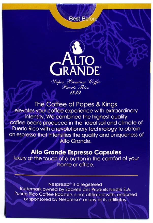 Alto Grande Super Premium Capsules for Nespresso Machines 100 Percent Arabica Coffee From Puerto Rico (Variety Pack 72 Count)