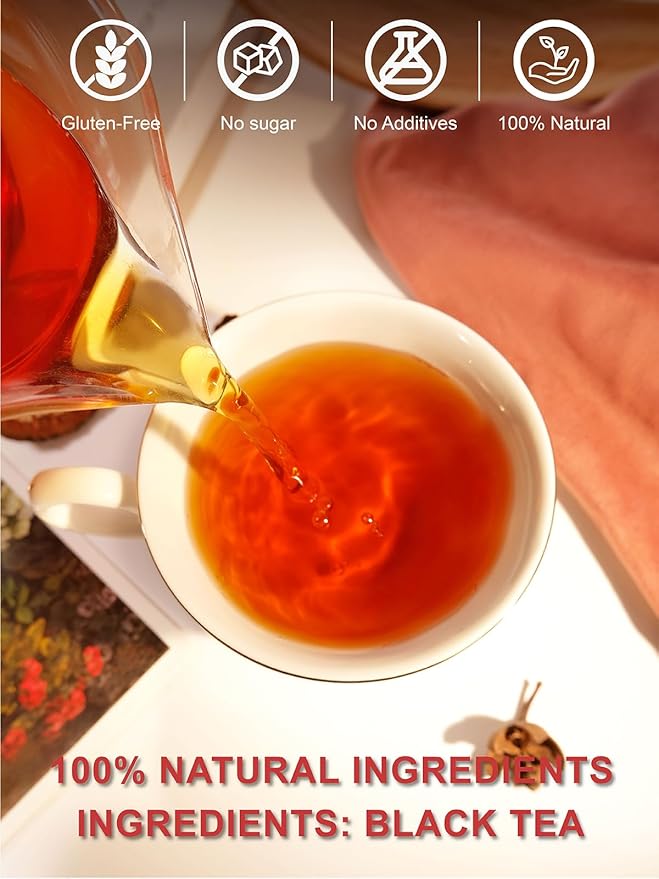 TeeLux Black Tea Loose Leaf Premium Yunnan Black Tea Floral Aroma Smooth &amp Full-bodied Taste Hot &amp Iced Tea 16oz