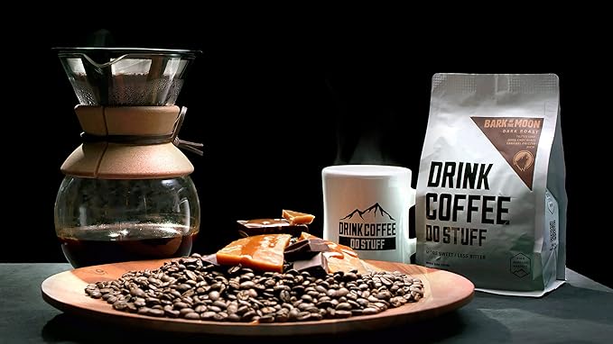 DRINK COFFEE DO STUFF Blend 2 Pound Bag Whole Bean Dark Roast Sweet Chocolate Caffeine Organic Lake Tahoe Coffee (Bark at the Moon)