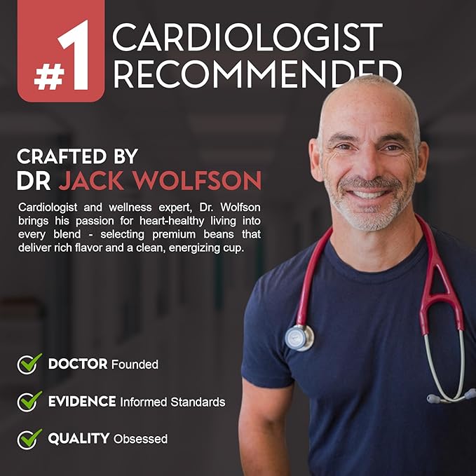 Cardiology Coffee – Whole Bean Coffee – USDA Certified Organic Mold Free 12oz Dark Roast Coffee Beans - Organic Barista-Style Beans with Antioxidant Benefits – Perfect for Heart Healthy Lifestyle