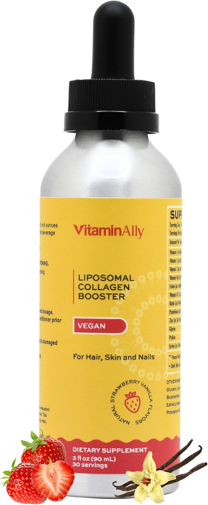Vegan Liposomal Liquid Collagen Booster Drops | Supports Healthy Hair Skin and Nails | Vegan | Non-GMO | Sugar Free | Gluten Free | Easy to Use