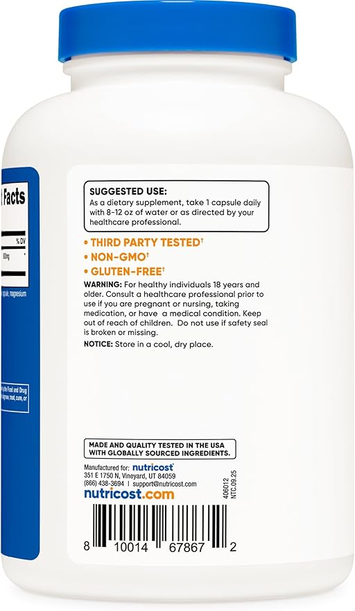 Nutricost Fadogia Agrestis (240 Capsules | 600 mg Per Serving) - Potent 10:1 Extract Gluten Free GMO Free Supplement