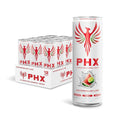 PHX Hydration Energy Drink - 700mg Electrolytes 200mg Natural Green Tea Caffeine 100% Daily Value 8 Essential Vitamins - 12 oz Cans (12 Pack) (12 Pack Watermelon Lime)