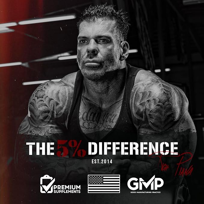 5% Nutrition Rich Piana Knocked Out Natural Sleep Aid | Post-Workout Recovery &amp Deep Sleep Supplement | GABA Melatonin Chamomile Tyrosine 5-HTP &amp More | 7.3 oz 30 Servings (Apple Cider)