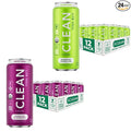 CLEAN Cause Low Calorie Lemon Lime &amp BlackBerry USDA Organic Sparkling Yerba Mate Tea (16oz cans 2-12-Pack Case) Low Sugar 160mg Caffeine Healthy Alternative to Soda &amp Energy Drinks.