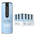 Pop &amp Bottle Oat Milk Lattes - Cold Brew with Coffee Berry Antioxidants MCT Oil Organic Dairy Free Gluten Free Great as Iced Coffee Lightly Sweetened with Dates - Classic 8 Fl Oz (12 Pack)