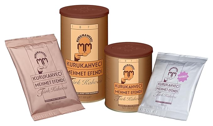 KURUKAHVECI MEHMET EFENDI Turkish Coffee Arabica Beans Roasted GroundRich Aroma Fresh Medium to Heavy-bodied Original Taste Since 1871 (17.6 OZ / 500 Gr) Pack of 2