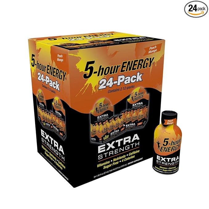 5-Hour Energy Shot Extra Strength Peach Mango 1.93 oz. ea. 24 pk. A1