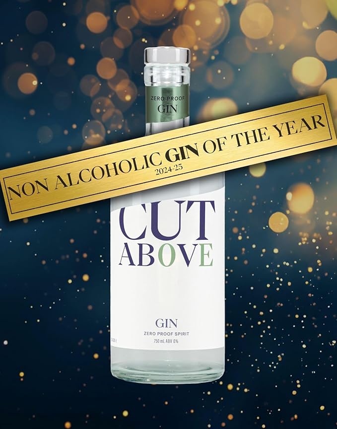 CUT ABOVE Zero Alcohol Gin | Award Winning Premium Non-Alcoholic Spirit for Alcohol Free Cocktails | 25.4 fl. oz. (750mL)