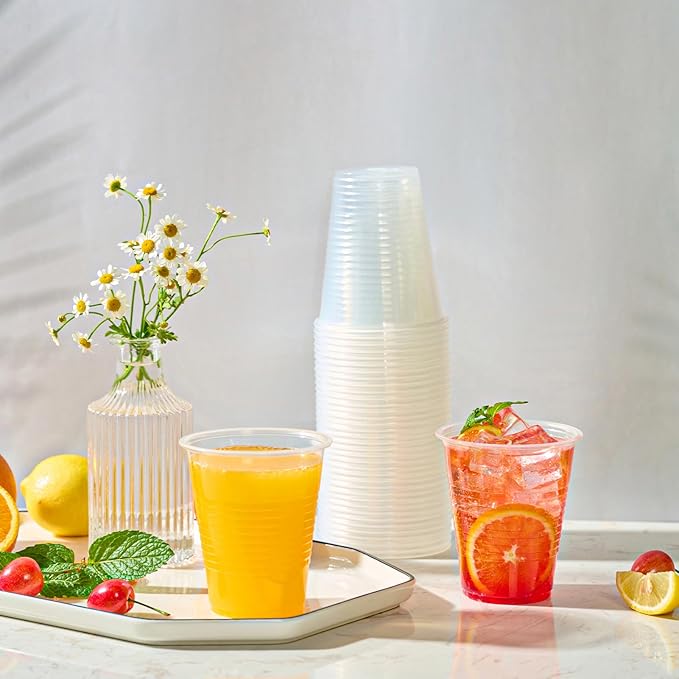Turbo Bee 2000 Pack 12oz Plastic CupsClear Drinking CupsDisposable Party Cups BulkHot and Cold Drink Container for Water Juice SodaCoffee
