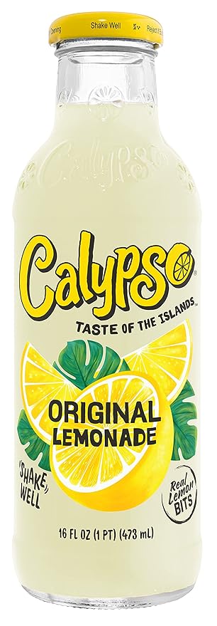 Calypso Lemonade Original Lemonade Made with Real Fruit 16 Fl Oz Glass Bottles (Pack of 12)