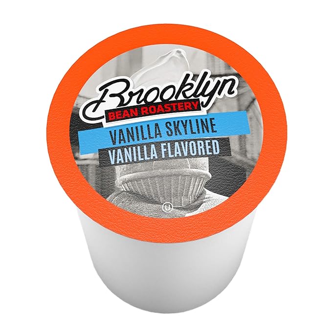 Brooklyn Beans Flavored Coffee Pods Compatible with K Cup Brewers Including 2.0 Vanilla Skyline 24 Count