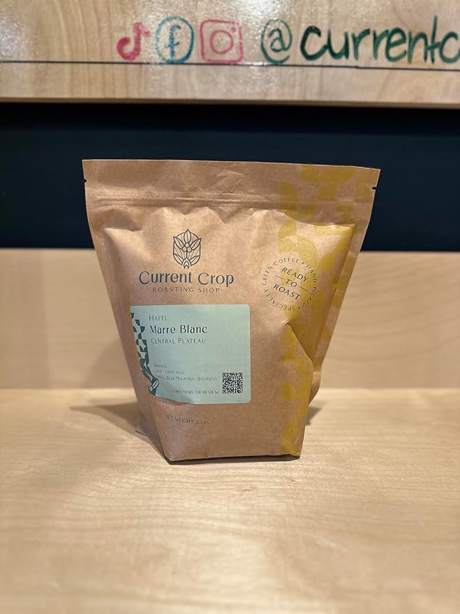 Current Crop Roasting Shop Haiti Marre Blanc Coffee Beans – Central Plateau Haitian Coffee – Smooth &amp Balanced Profile with Almond &amp Peanut Notes 3 lb bag