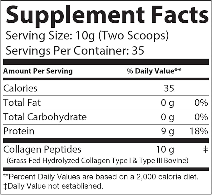 Vitacoaj Collagen Peptides Type I &amp III Supplement Bovine 12.3 oz