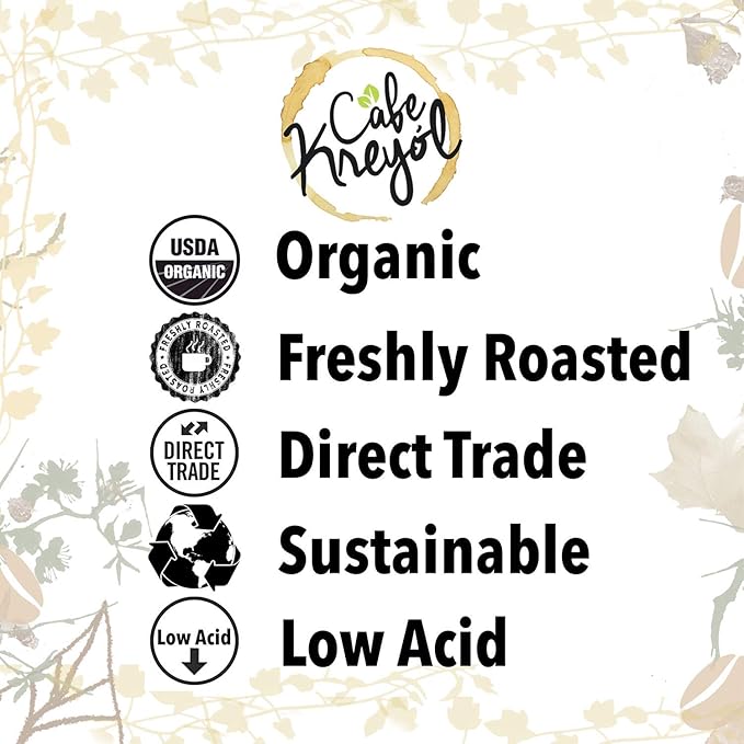 Cafe Kreyol Organic Haitian Hound | 2 lb - Haitian Blue Dark Roast Coffee - Whole Bean Coffee is Smooth Low Acid and Bold Deep Notes of Chocolate with a Sweet Finish