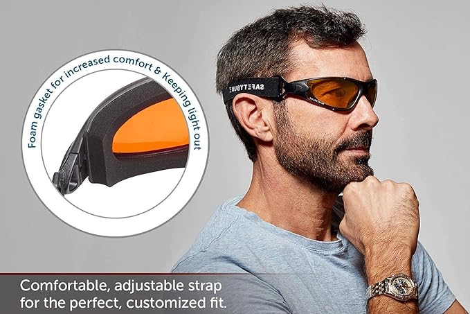 Sleep Savior Deluxe Lens Night Glasses - Blue &amp Green Light Blocking Glasses for Better Sleep