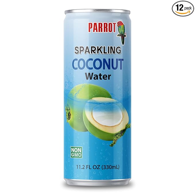 Parrot Brand Sparkling Coconut Energy Drink 11.2 fl.oz (11.2 fl.oz Coconut Water Pack of 12)