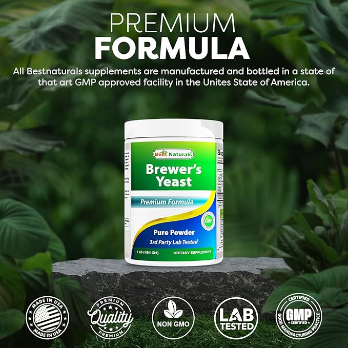 Best Naturals 2 Pack 100% Pure Brewers Yeast Powder - 16 oz - Supports for Increased Breast Milk Supply During Breastfeeding Lactation Digestive Health