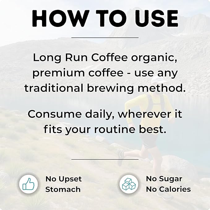 Long Run Coffee – Hydrating Coffee with Electrolytes – All Natural Energy + Hydration + Recovery for Athletes – Stomach Friendly Electrolyte Coffee for Runners (5 lb Decaf)
