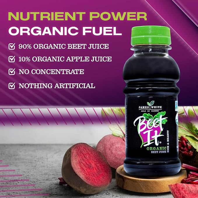 BEET IT Organic Beet Juice 8.5 Ounce (Pack of 12) GMO-Free 100% Natural Beet Juice Organic - Gluten Free No Added Sugar Not from Concentrate