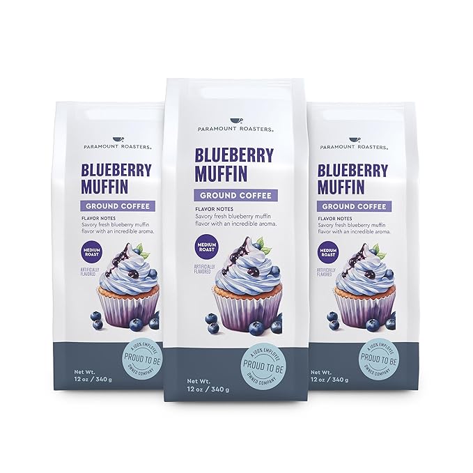 Paramount Roasters Blueberry Muffin 12 oz Ground Coffee Pack of 3
