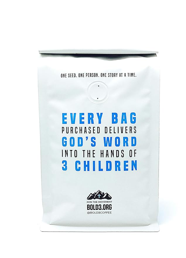BOLD3 Coffee Christian Gift Fair Trade Organic Specialty coffee for Jesus Christ Ground Colombian Ethiopian Nicaragua Sumatra Gourmet Premium Coffee Pure Fresh Roasted Arabica Medium Roast 1 LB