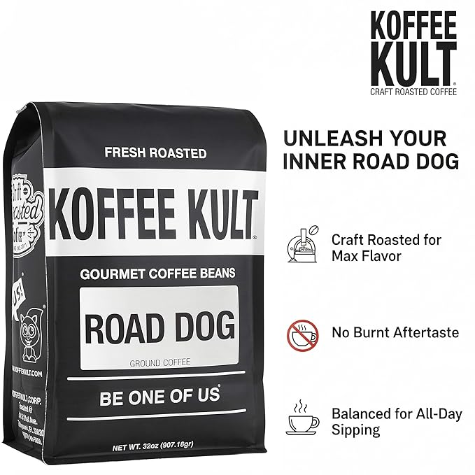Koffee Kult Road Dog Dark Roast Coffee (ground coffee 32oz)