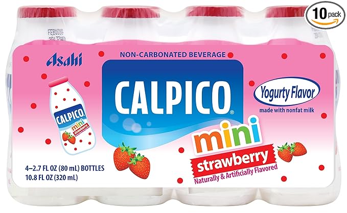 Calpico Mini Strawberry 2.7 fz (Pack of 10)