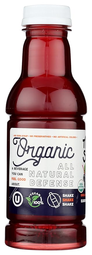 Tiger Seed Elderberry Lemongrass - Pack (12) 16 fl oz Bottles - All Natural Hydration - Plant BasedVegan Organic Kosher