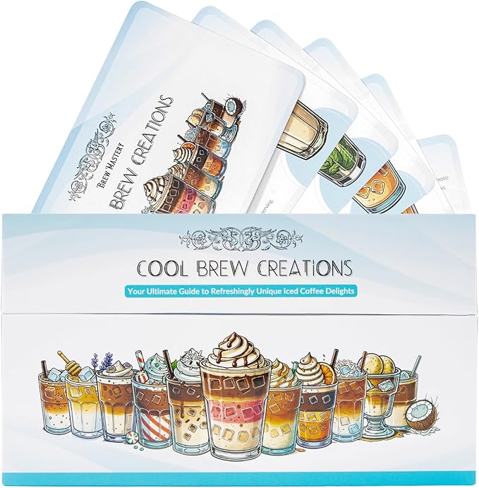Cool Brew Creations: Iced Coffee Recipe Cards - Barista-Quality Easy Iced Coffee Recipes - Customizable Includes Dairy &amp Non-Dairy Options - Perfect for Coffee Lovers